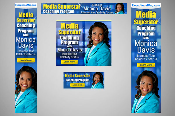 Web Banners for Media Coach Monica Davis